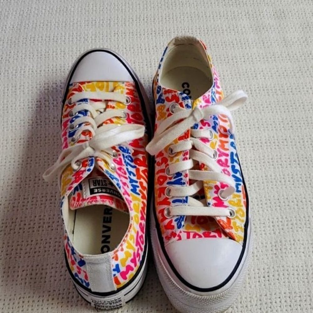 Converse Chuck Taylor All Star Lift My Story Multi Color Platform Sneakers 6.5
